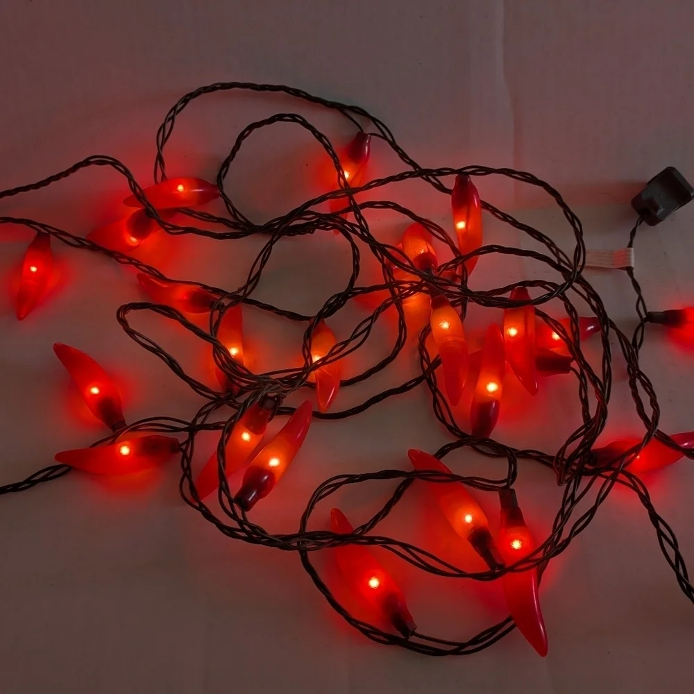 Vintage Red Hot Chili Peppers Hanging String Lights. 2 Separate Strands.